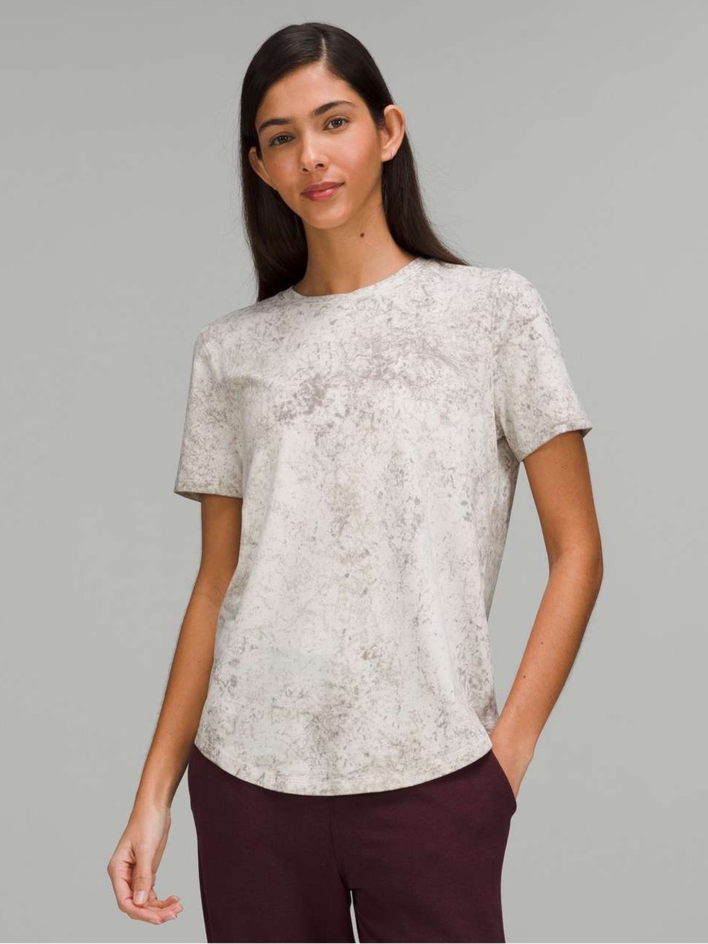 Lululemon Love Crew T-Shirt Size 6 Small White Opal Raw Linen Rover Cotton